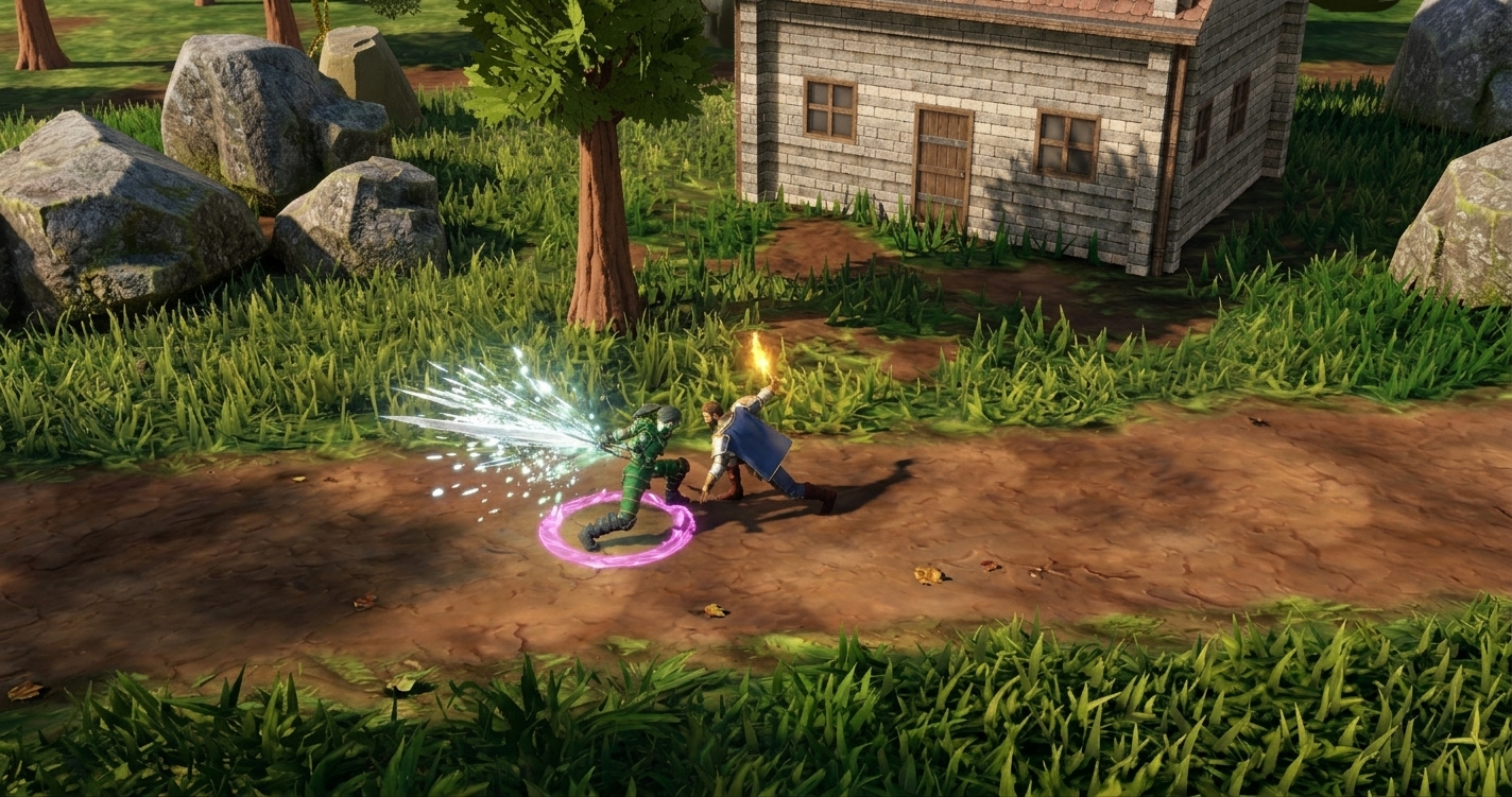 Two players fighting