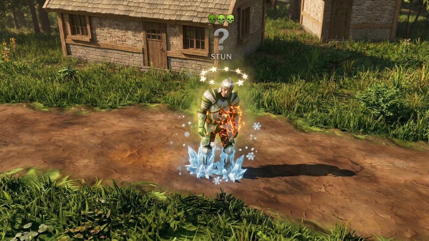 A frozen and a burning character